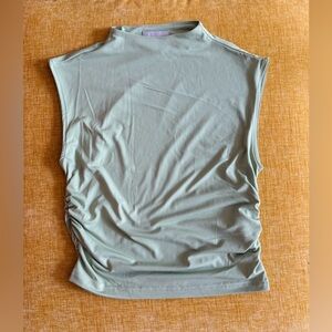 H&M Green Ruched Sleeveless Muscle Tee